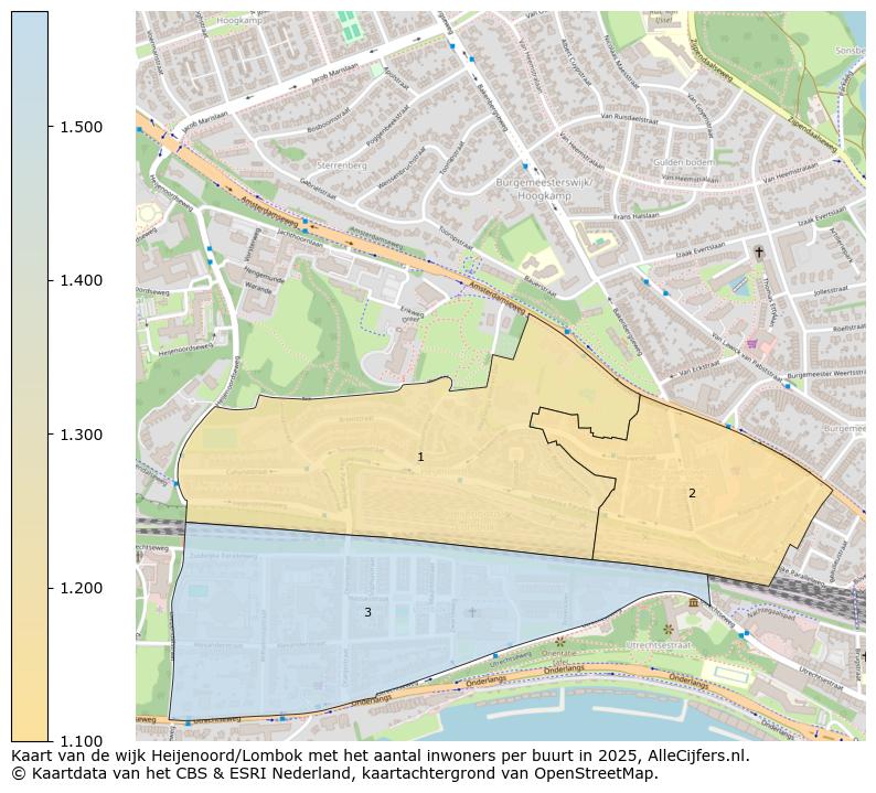 Afbeelding van de wijk Heijenoord/Lombok op de kaart.