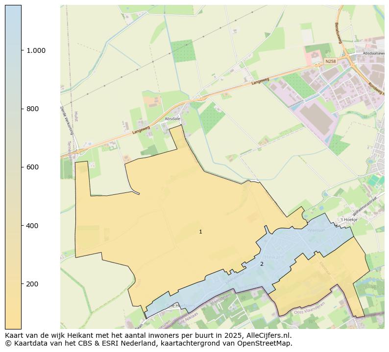 Afbeelding van de wijk Heikant op de kaart.