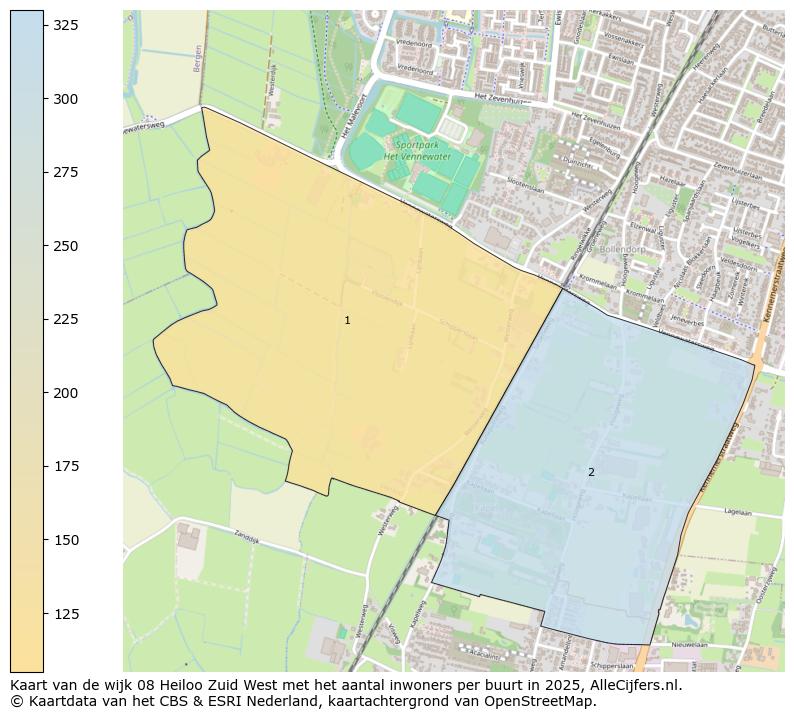 Afbeelding van de wijk Heiloo Zuid-West op de kaart.