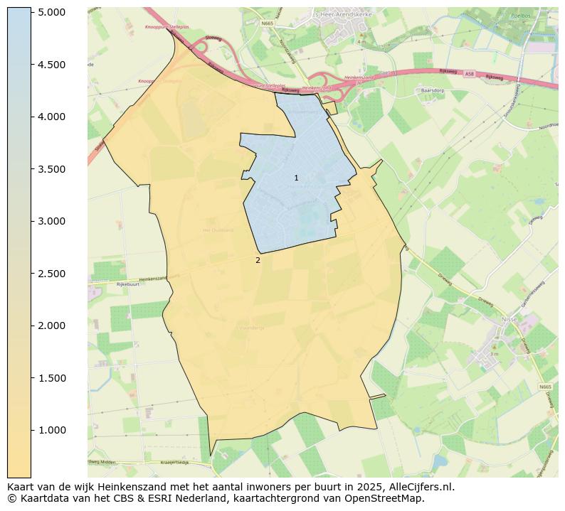 Afbeelding van de wijk Heinkenszand op de kaart.