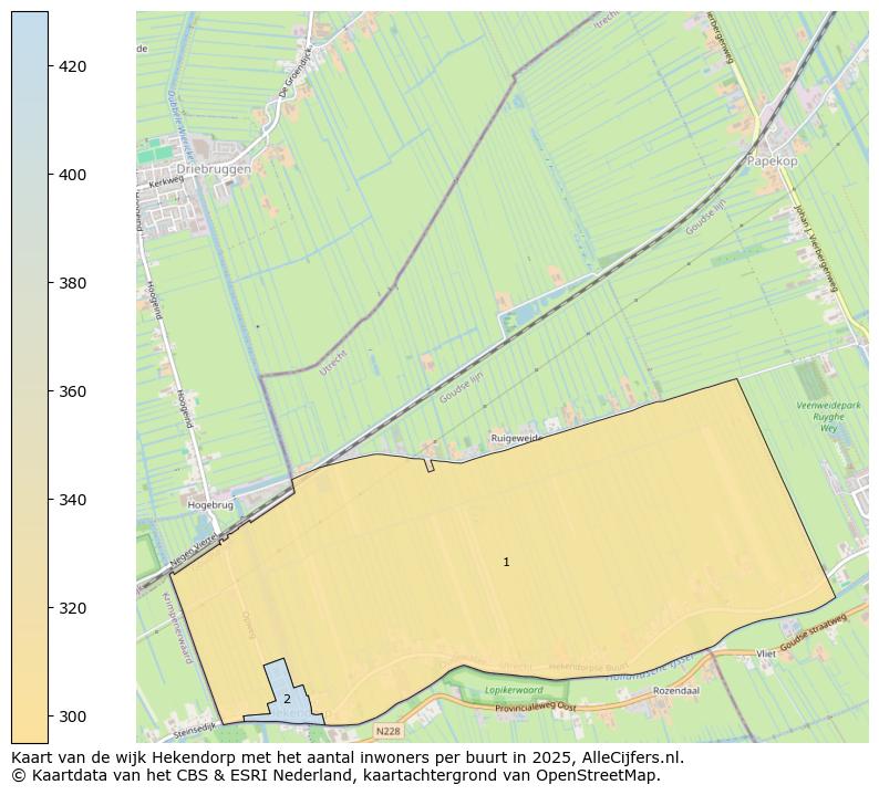 Afbeelding van de wijk Hekendorp op de kaart.