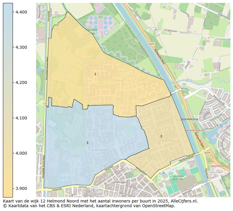 Afbeelding van de wijk Helmond-Noord op de kaart.