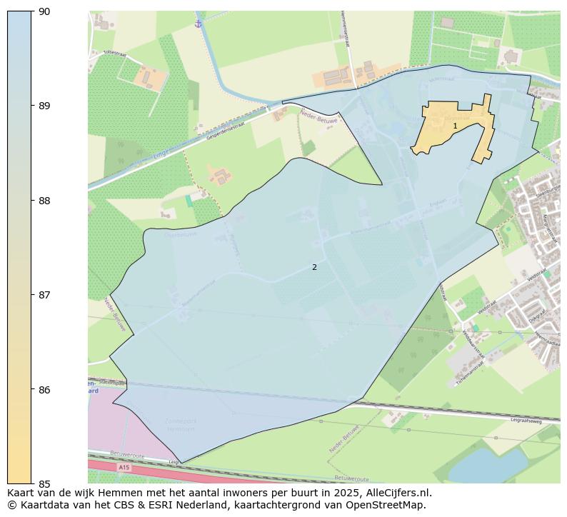 Afbeelding van de wijk Hemmen op de kaart.