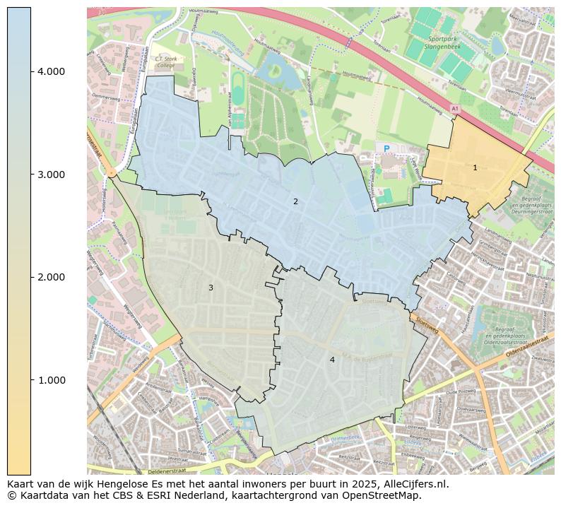 Afbeelding van de wijk Hengelose Es op de kaart.