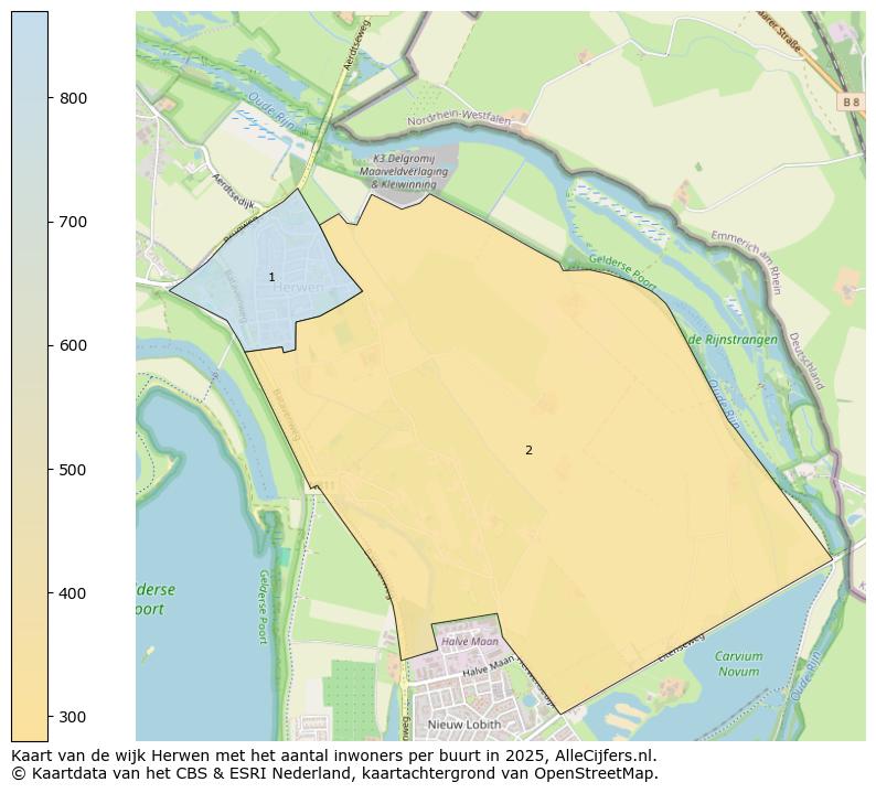 Afbeelding van de wijk Herwen op de kaart.