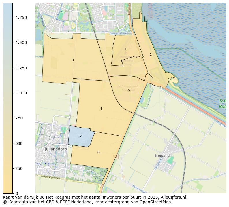Afbeelding van de wijk Het Koegras op de kaart.