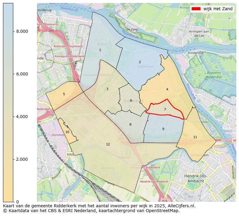 Afbeelding van de wijk Het Zand op de kaart.