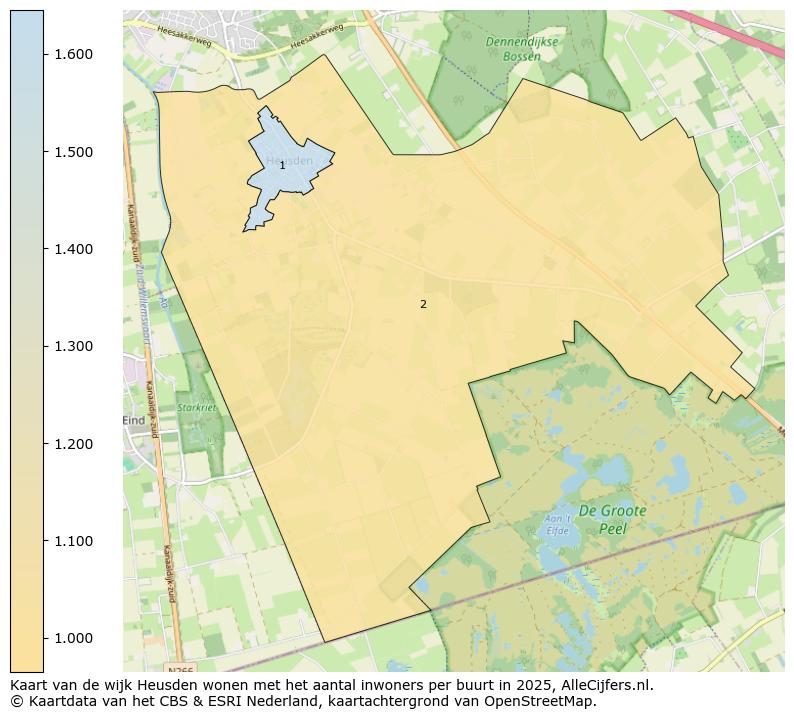 Afbeelding van de wijk Heusden wonen op de kaart.