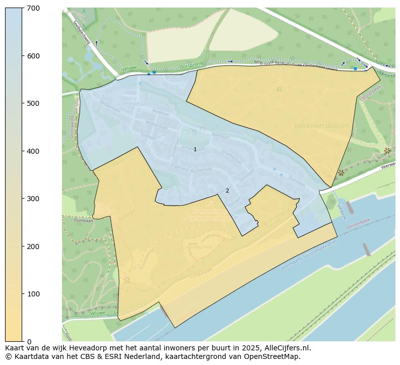 Afbeelding van de wijk Heveadorp op de kaart.