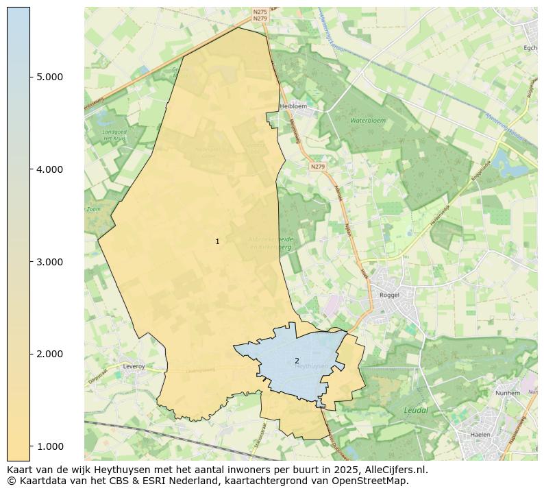 Afbeelding van de wijk Heythuysen op de kaart.