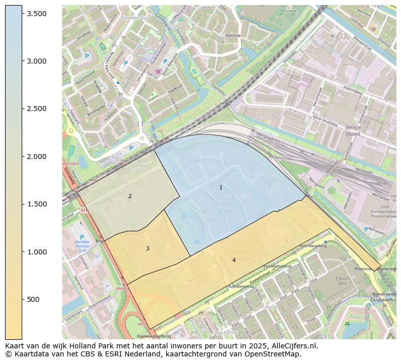 Afbeelding van de wijk Holland Park op de kaart.