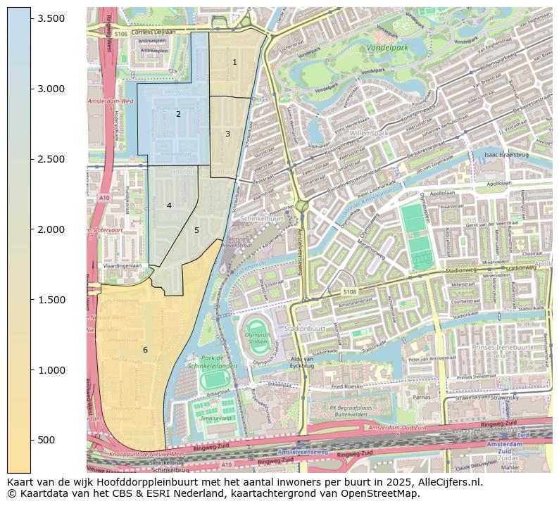 Afbeelding van de wijk Hoofddorppleinbuurt op de kaart.