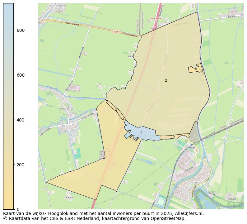 Afbeelding van de wijk Hoogblokland op de kaart.
