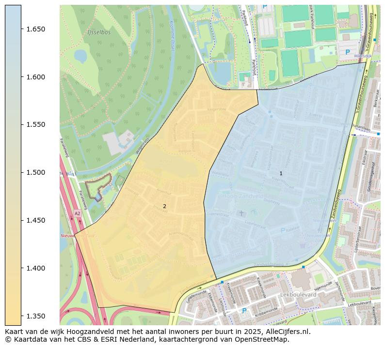 Afbeelding van de wijk Hoogzandveld op de kaart.