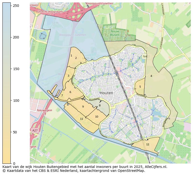 Afbeelding van de wijk Houten Buitengebied op de kaart.