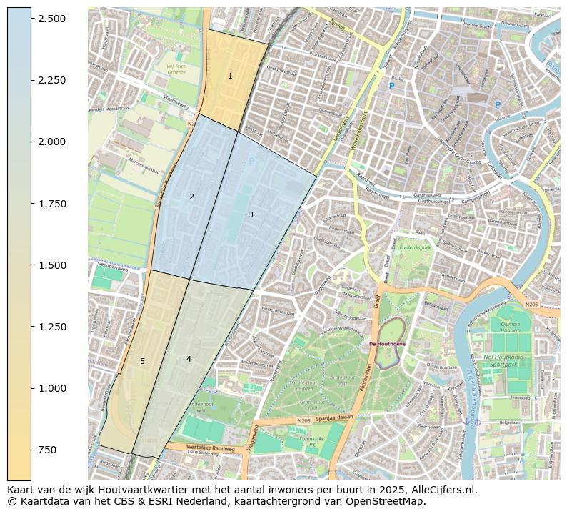 Afbeelding van de wijk Houtvaartkwartier op de kaart.