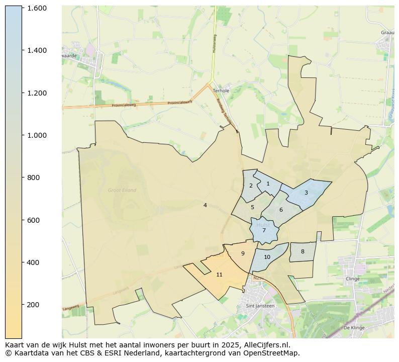 Afbeelding van de wijk Hulst op de kaart.