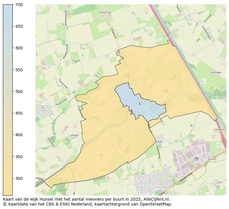 Afbeelding van de wijk Hunsel op de kaart.