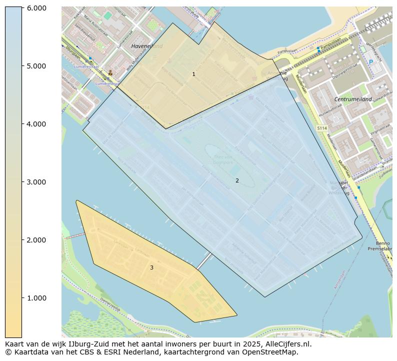 Afbeelding van de wijk IJburg-Zuid op de kaart.