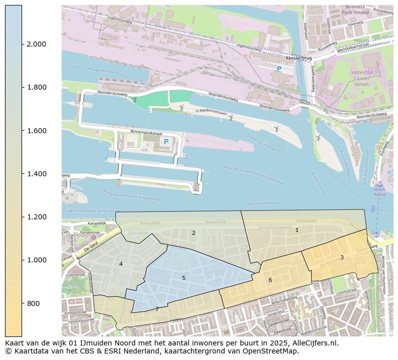Afbeelding van de wijk IJmuiden-Noord op de kaart.
