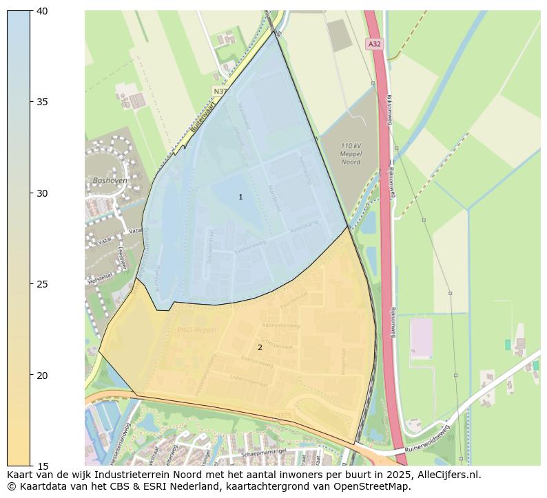 Afbeelding van de wijk Industrieterrein Noord op de kaart.