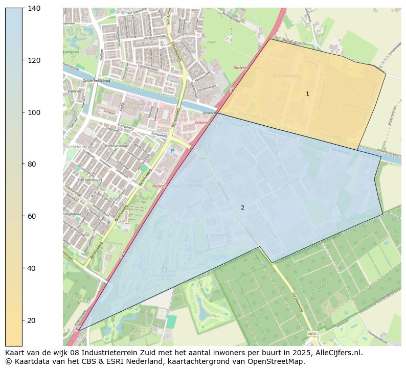 Afbeelding van de wijk Industrieterrein Zuid op de kaart.