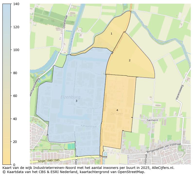 Afbeelding van de wijk Industrieterreinen-Noord op de kaart.