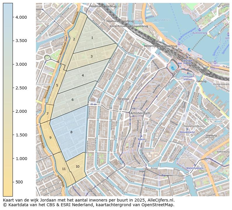Afbeelding van de wijk Jordaan op de kaart.