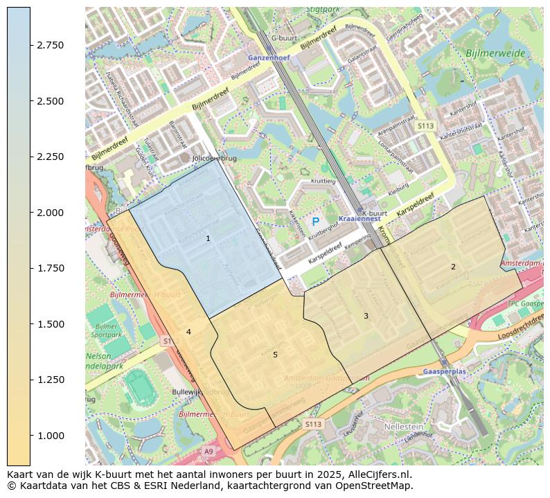 Afbeelding van de wijk K-buurt op de kaart.