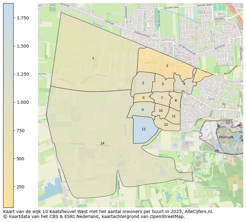 Afbeelding van de wijk Kaatsheuvel-West op de kaart.