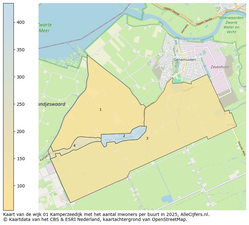 Afbeelding van de wijk Kamperzeedijk op de kaart.