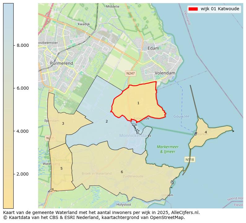 Afbeelding van de wijk Katwoude op de kaart.