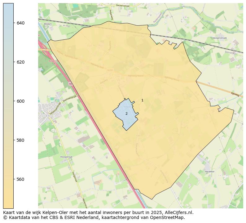 Afbeelding van de wijk Kelpen-Oler op de kaart.