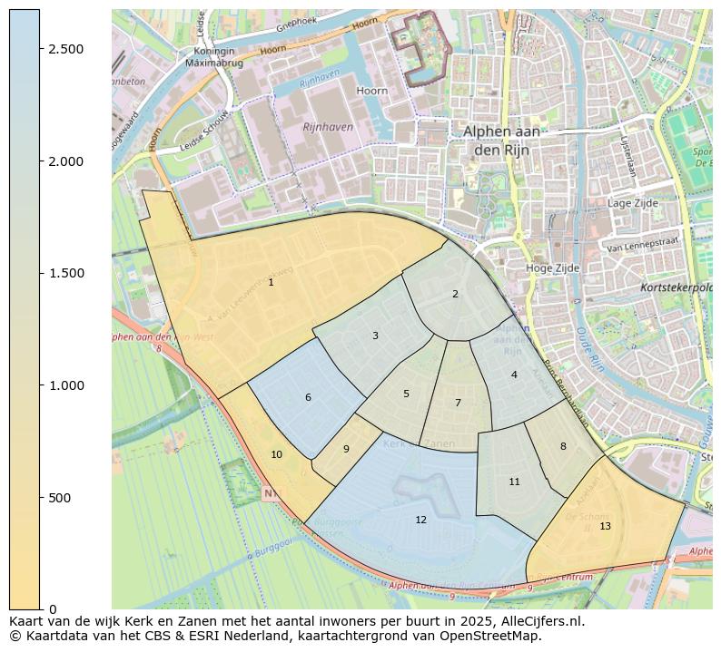 Afbeelding van de wijk Kerk en Zanen op de kaart.