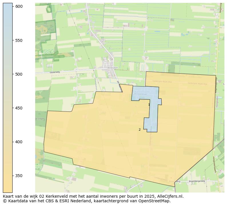 Afbeelding van de wijk Kerkenveld op de kaart.