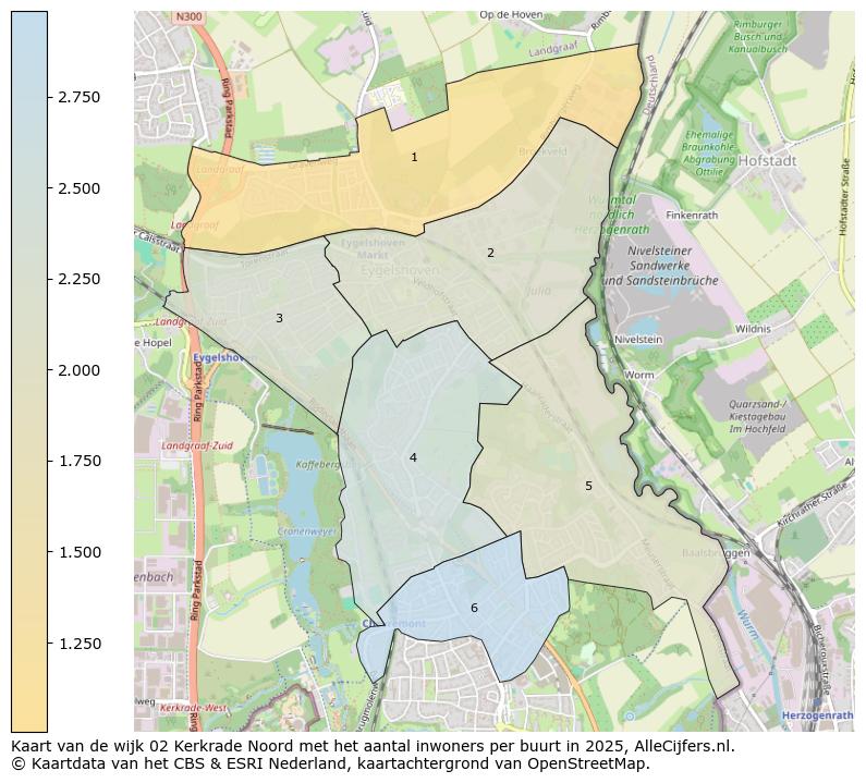 Afbeelding van de wijk Kerkrade-Noord op de kaart.
