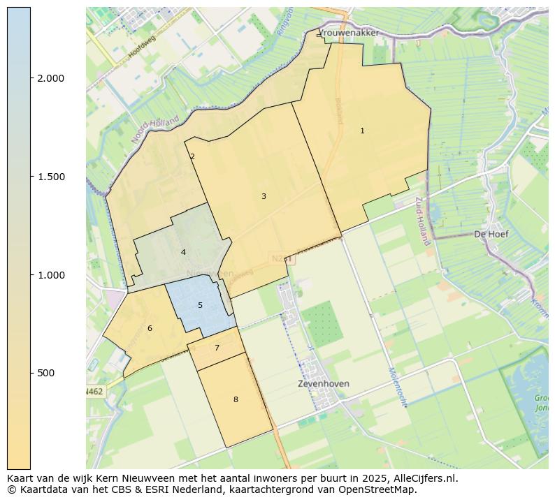 Afbeelding van de wijk Kern Nieuwveen op de kaart.