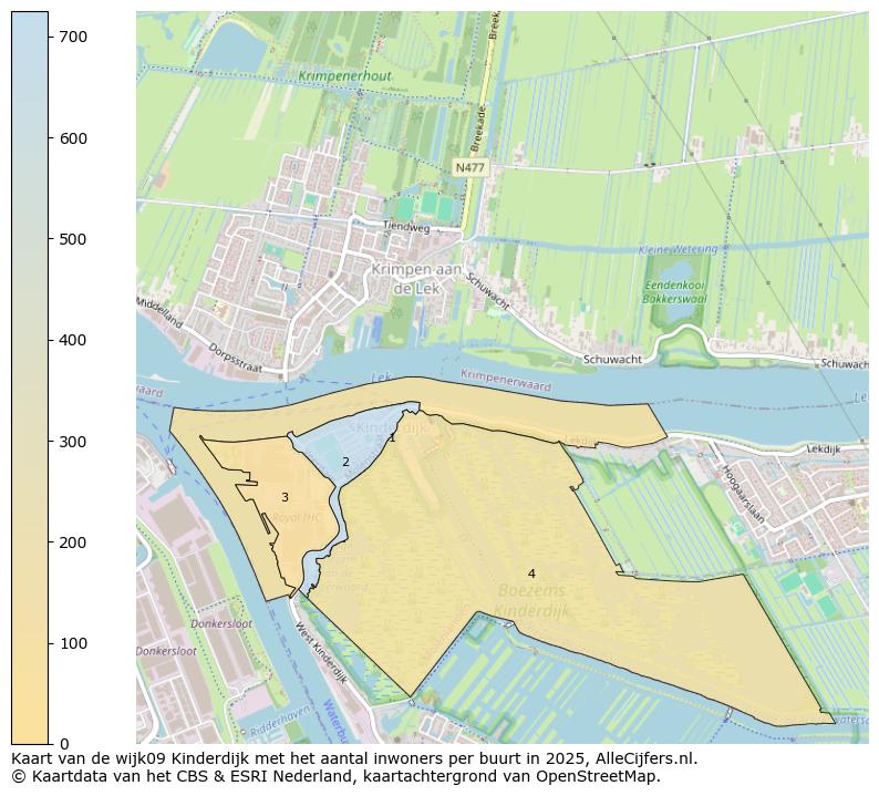 Afbeelding van de wijk Kinderdijk op de kaart.