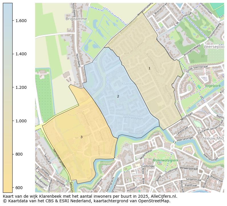 Afbeelding van de wijk Klarenbeek op de kaart.