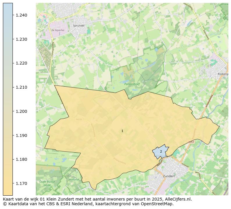 Afbeelding van de wijk Klein - Zundert op de kaart.