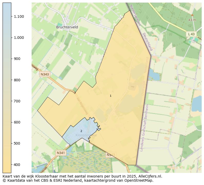 Afbeelding van de wijk Kloosterhaar op de kaart.