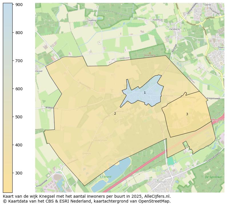 Afbeelding van de wijk Knegsel op de kaart.