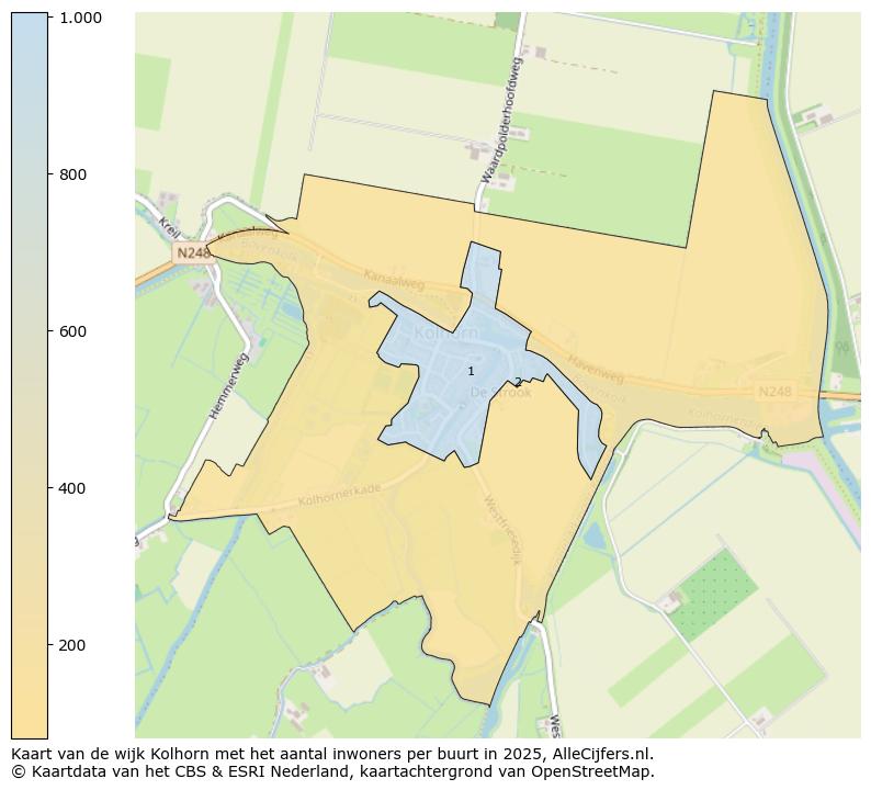 Afbeelding van de wijk Kolhorn op de kaart.