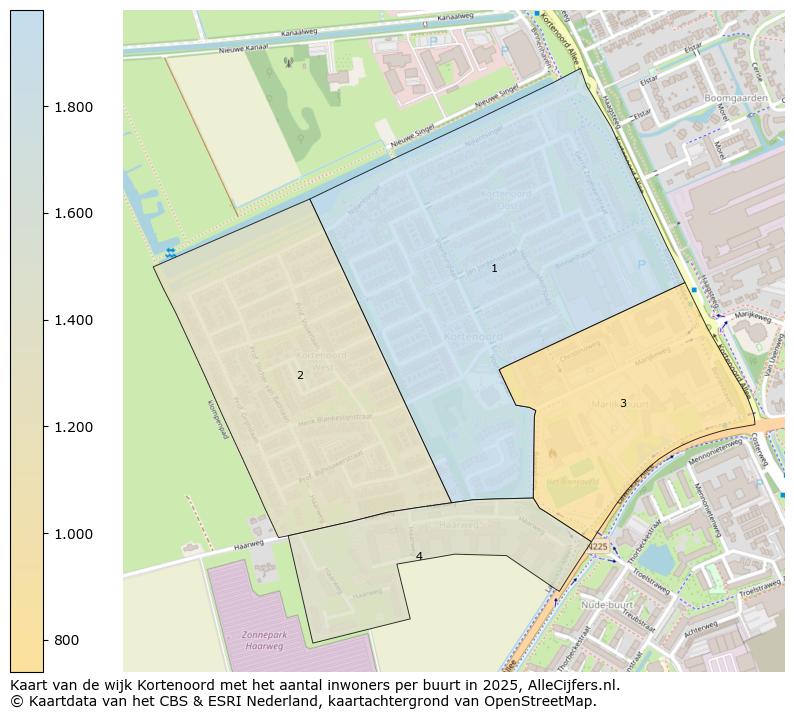 Afbeelding van de wijk Kortenoord op de kaart.