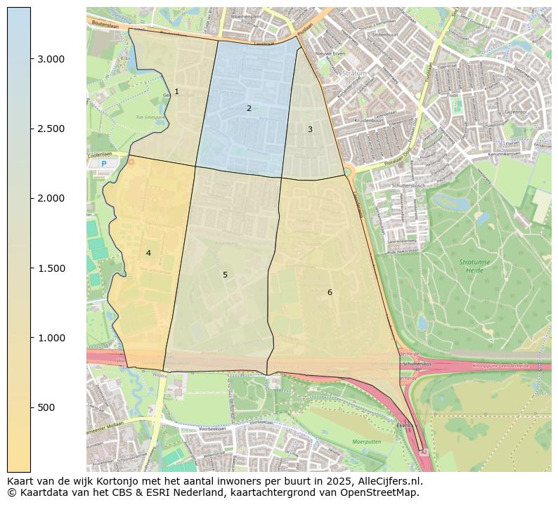 Afbeelding van de wijk Kortonjo op de kaart.