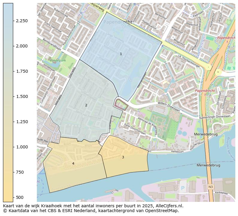 Afbeelding van de wijk Kraaihoek op de kaart.