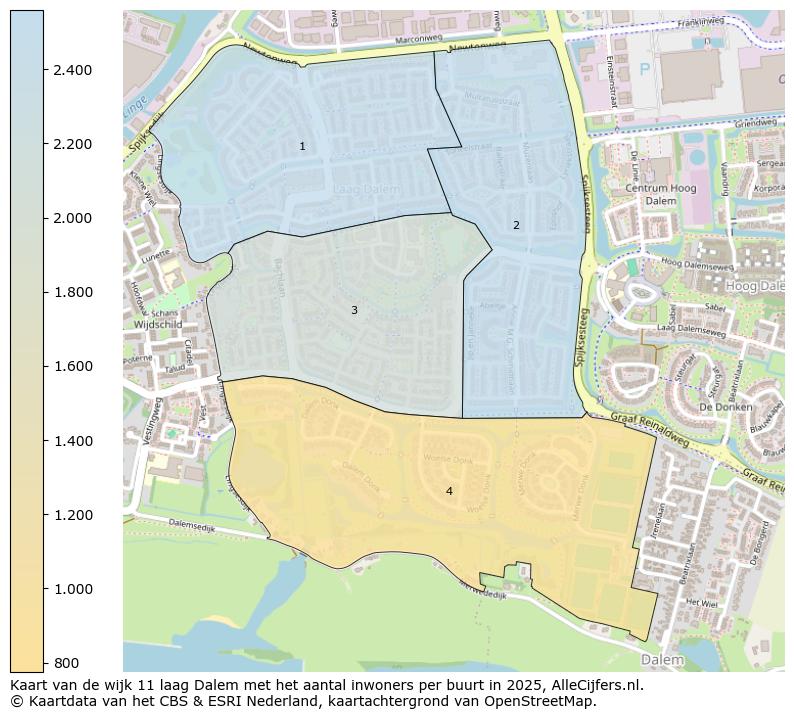 Afbeelding van de wijk laag Dalem op de kaart.