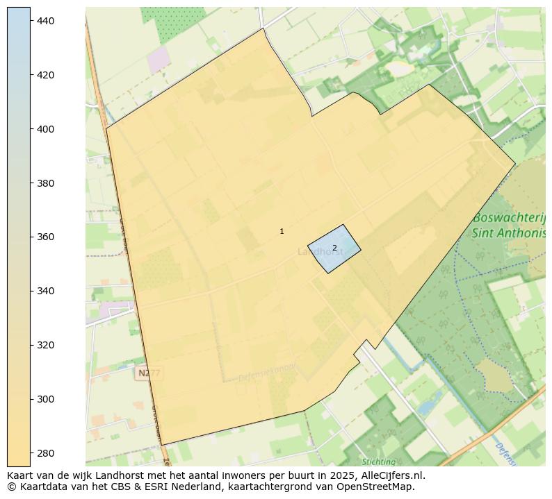 Afbeelding van de wijk Landhorst op de kaart.