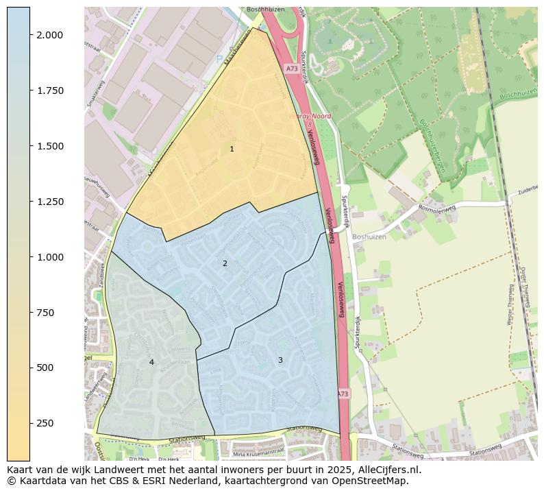 Afbeelding van de wijk Landweert op de kaart.