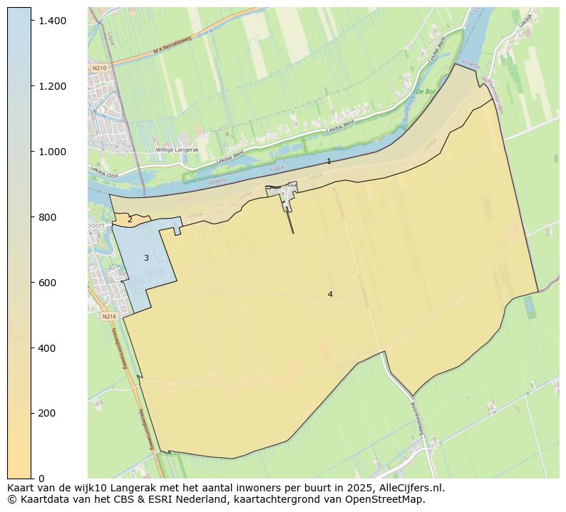 Afbeelding van de wijk Langerak op de kaart.